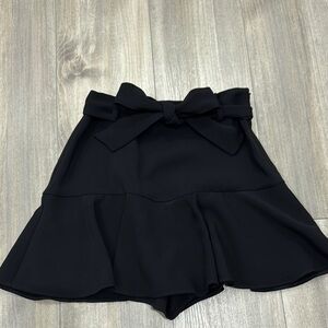 Zara Black Skirt with Built-in Shorts and Adjustable Bow